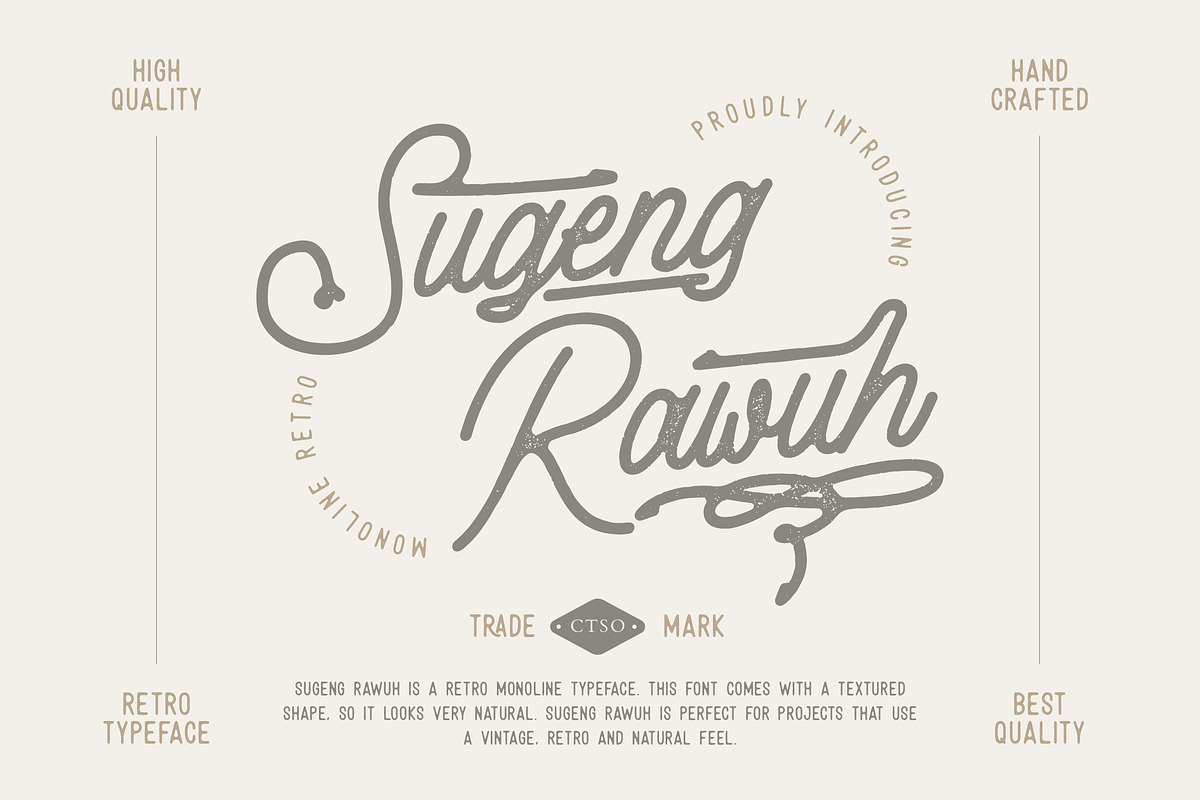 Sugeng Rawuh Monoline Retro, a Sans Serif Font by Creatype Studio (Photo 1 of 9)