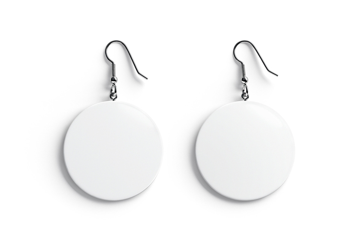 White Round Earring Pair 3D Model, an Object 3D Model by rebrandy (Photo 2 of 9)
