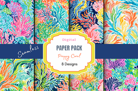 Preppy Coral Pattern, a Pattern Graphic by Paper & Pattern Studio