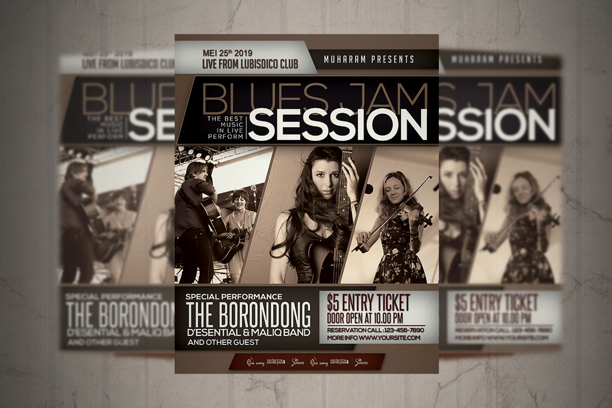 Blues Session Flyer / Poster, a Flyer Template by Septian