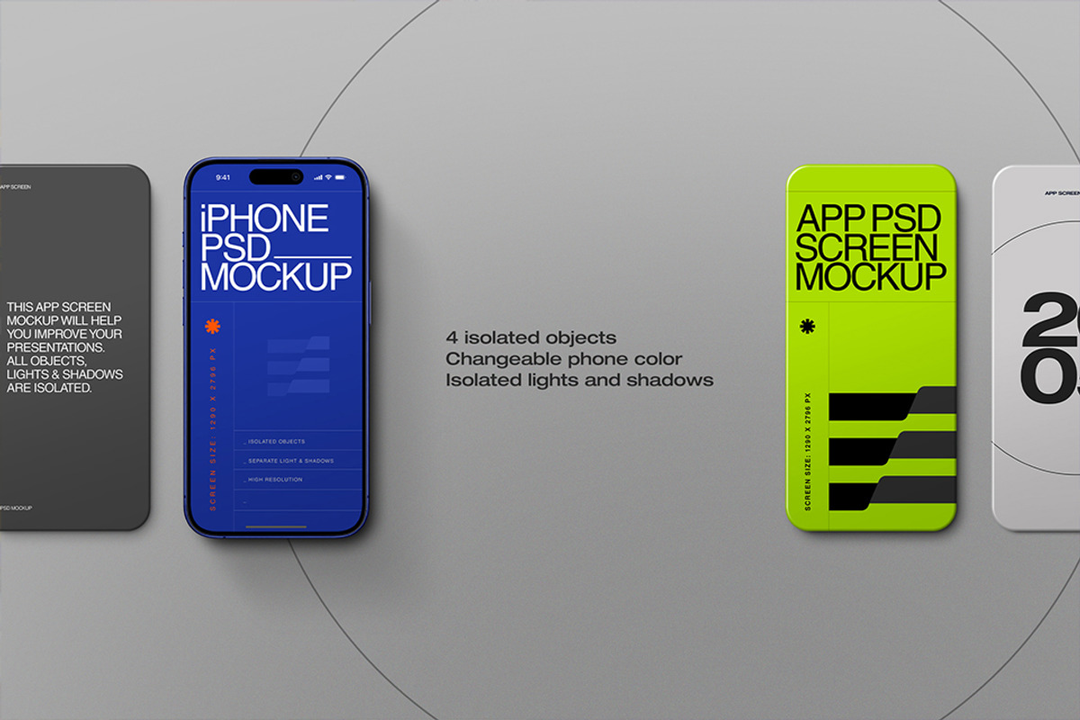 iPhone Mockup - Phone & App Screens, an iPhone Mockup by Avelina Studio (Photo 2 of 3)