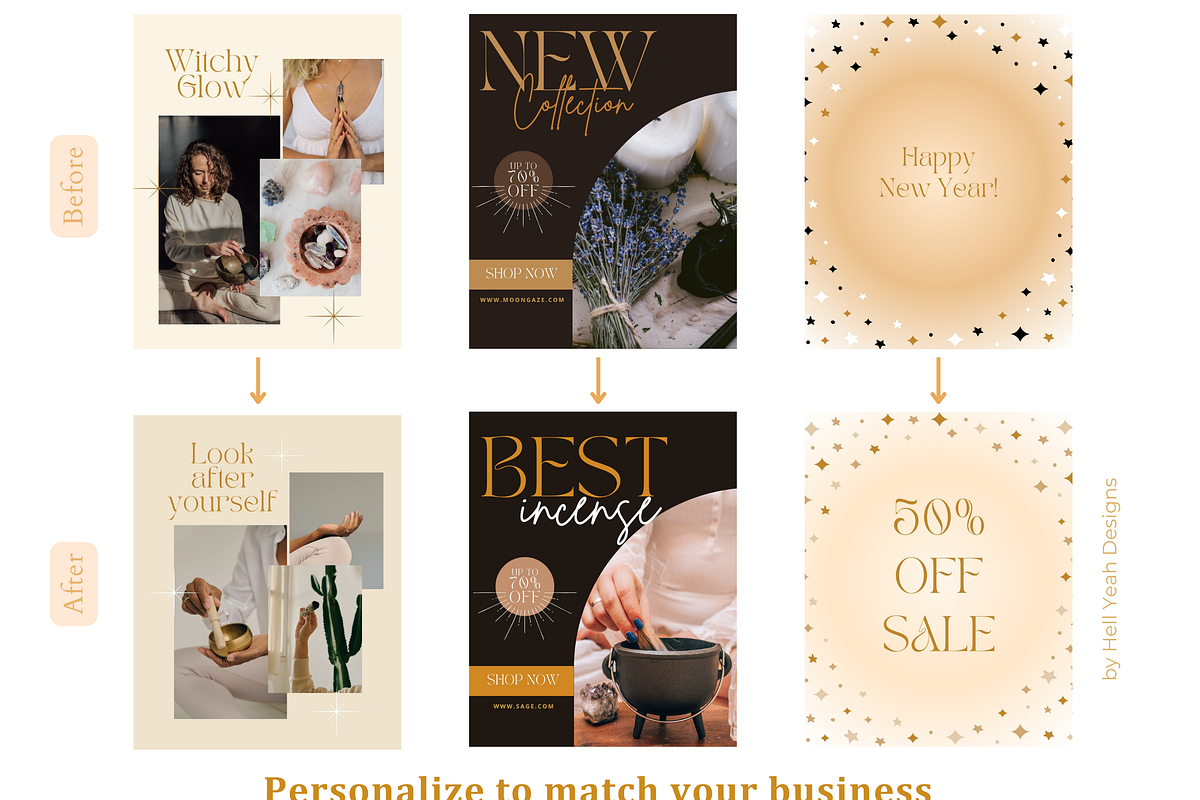 Witchy Instagram Post Templates, a Social Media Template by Hell Yeah Designs (Photo 8 of 8)