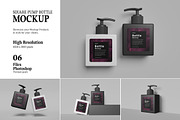 Square Pump Bottle Mockup, a Packaging Mockup by AndikaGraphic (Thumbnail 1 of 7)