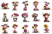 Summer Funny Sunflower Animals Clipa, an Illustration by OK Design (Thumbnail 3 of 6)