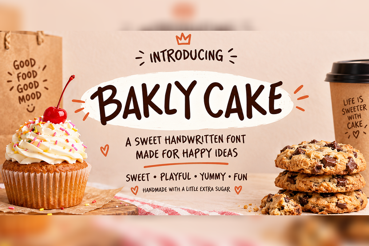 Bakly Cake Playful Handwritten, a Handwritten Font by mesuka (Photo 1 of 5)