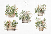 Watercolor Rustic Planters, a Decorative Illustration by The Twin Lakes Studio (Thumbnail 2 of 5)