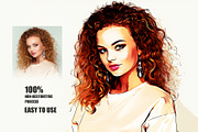 Portrait Glow Oil Painting Action, an Action Add-On by DesignCave (Thumbnail 3 of 5)