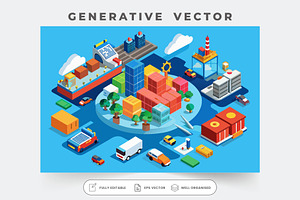 Depicts a bustling urban area showca, a Graphic by SouravDesign