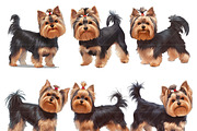 Watercolor Yorkie Dog Clipart Bundle, an Animal Illustration by Design Scotch (Thumbnail 2 of 8)
