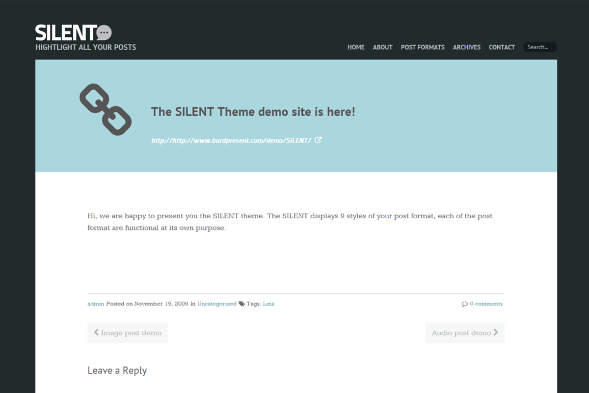 SILENT | Hightlights all your post, a WordPress Template by Bardpresent (Photo 3 of 5)