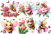 Pink Summer Bees Garden Clipart, an Illustration by Designworld (Thumbnail 3 of 6)
