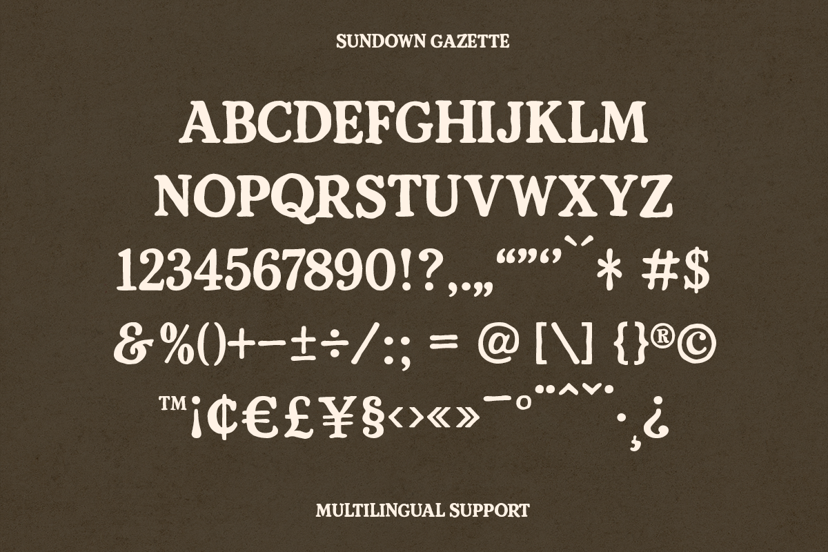 Sundown Gazette – Vintage Display, a Script Font by Creacy Studio (Photo 8 of 9)