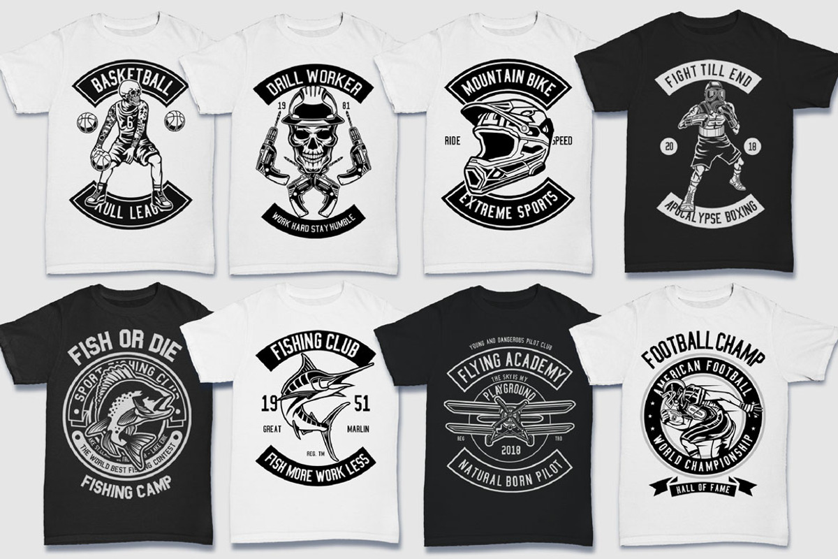 200 Vector Tshirt Designs ( B/W ), an Education Illustration by roach_graphic (Photo 10 of 27)
