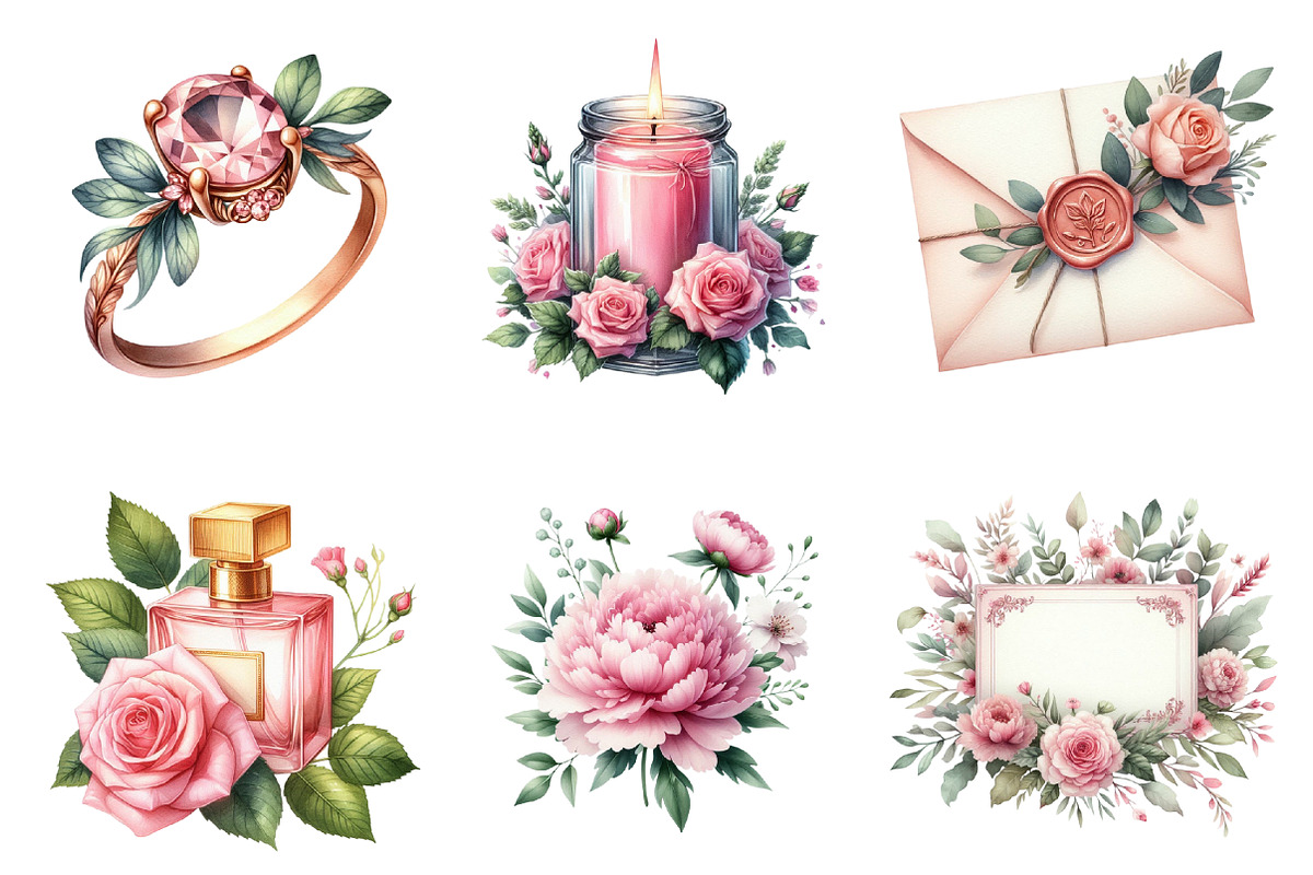 Romantic Pink Wedding PNG, an Illustration by SinaCreation (Photo 4 of 5)