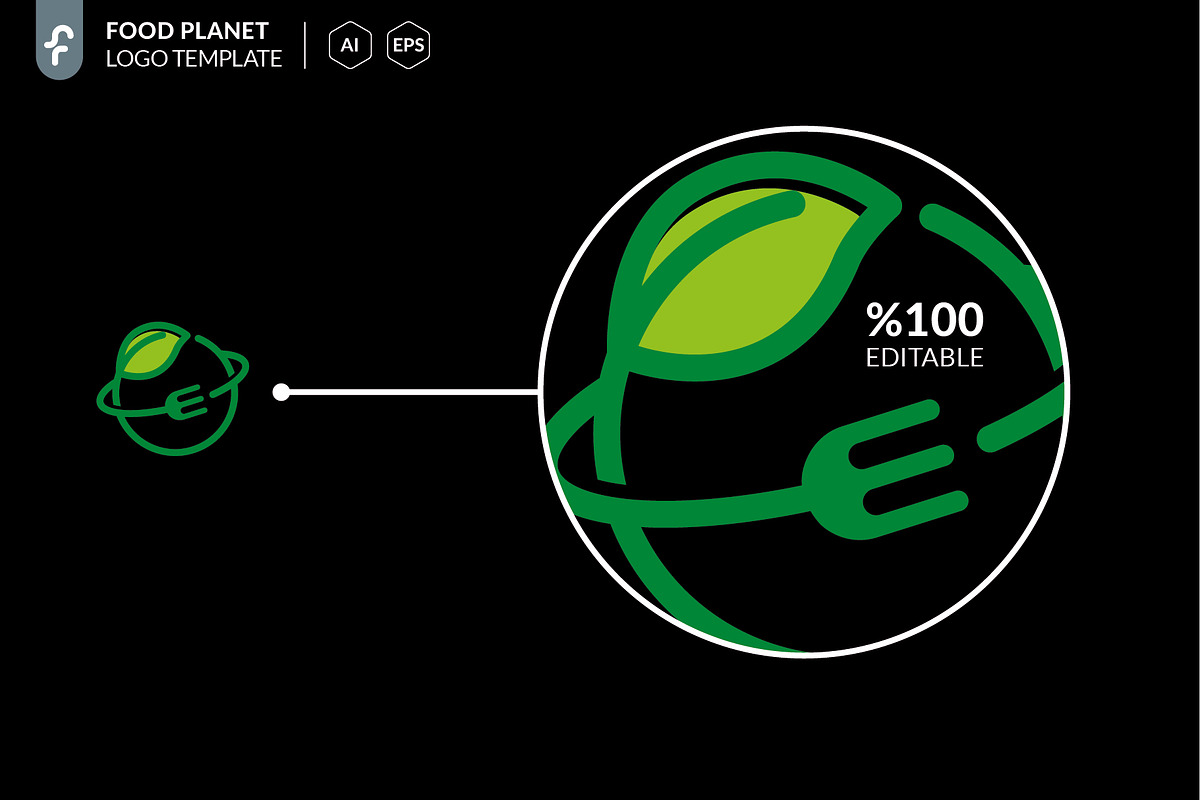 Food Planet Logo, a Branding & Logo Template by ft.studio (Photo 4 of 5)
