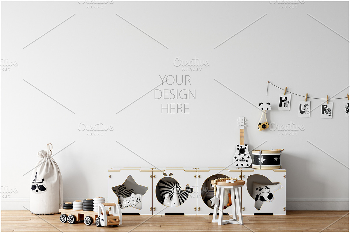 Kids Frames & Wall Mockup Bundle - 5, a Print Template by Yuri-U (Photo 6 of 32)