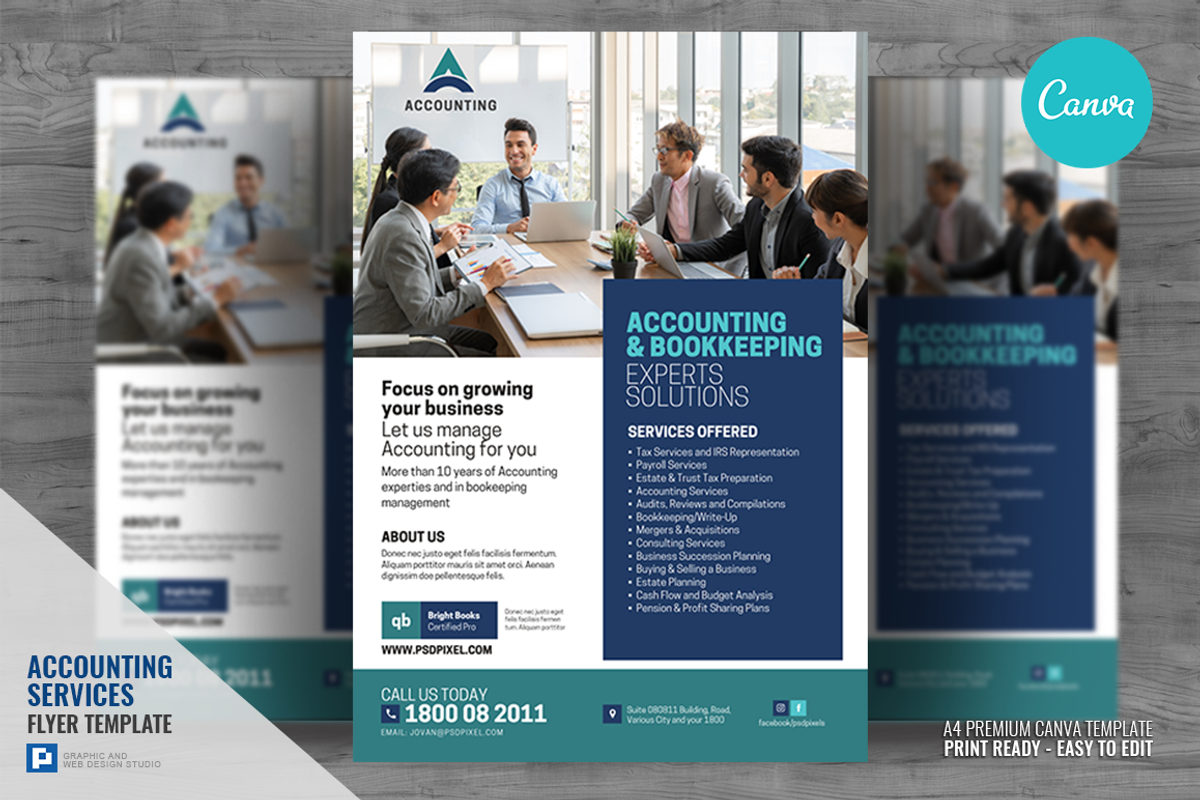 Bookkeeping and Accounting Services, a Flyer Template by PSDPixel (Photo 1 of 4)