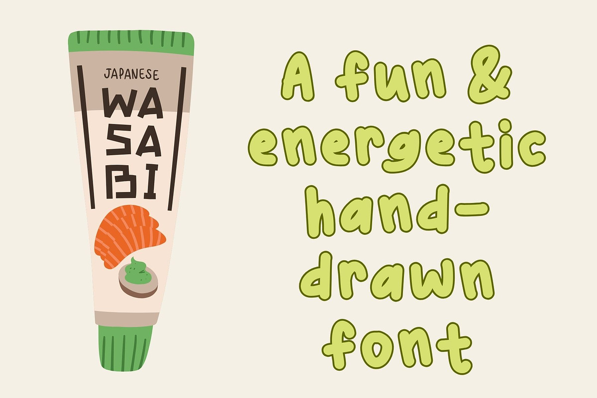 Wasabi a hand-lettered Bubbly Font, a Handwritten Font by Eryn Rose Design (Photo 6 of 12)