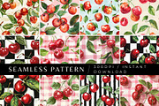12 Fantastic Cherry Seamless Pattern, a Pattern Graphic by Inknfolly (Thumbnail 1 of 7)