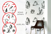 Sumi-e. Japanese ink painting., a Decorative Illustration by Dinkoobraz (Thumbnail 7 of 9)