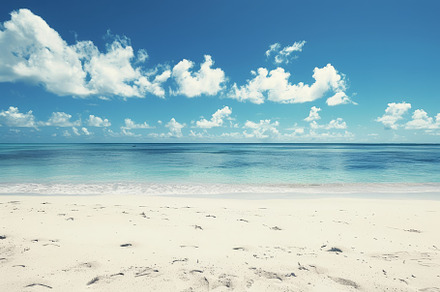 A serene beachfront showcases soft w, a Photo by Tanuart