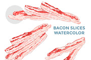 BACON SLICES WATERCOLOR, a Food Illustration by wedraw (Thumbnail 2 of 3)