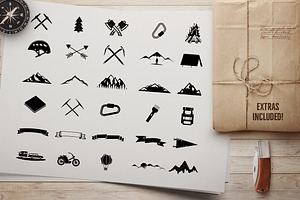 Mountain Expedition Logos Badges Set