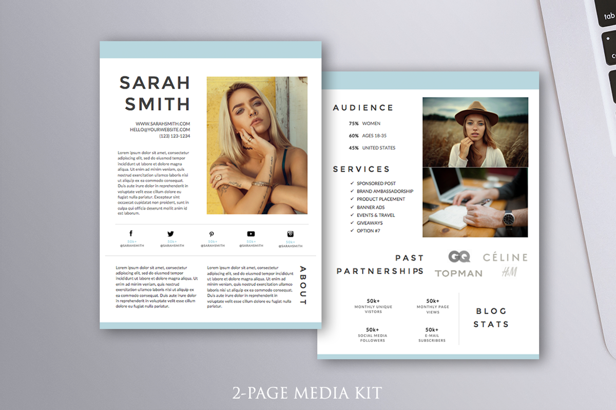 Media Kit Template MS Word, a Resume Template by MinimalistWord