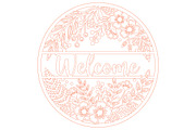 Floral Welcome Hanger Laser Cut SVG, an Object Graphic by Rose Art (Thumbnail 2 of 2)
