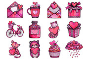 Watercolor Valentine Clipart, a Graphic by CitraGraphics (Thumbnail 4 of 4)