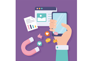 digital marketing and management, an Object Illustration by studiogstock