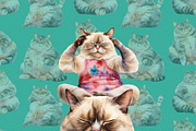 Not Yoga Cats, an Animal Illustration by TheCuteShop (Thumbnail 7 of 17)