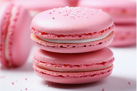 Pink macarons dessert. Classic, a Food & Drink Photo by Lermont51