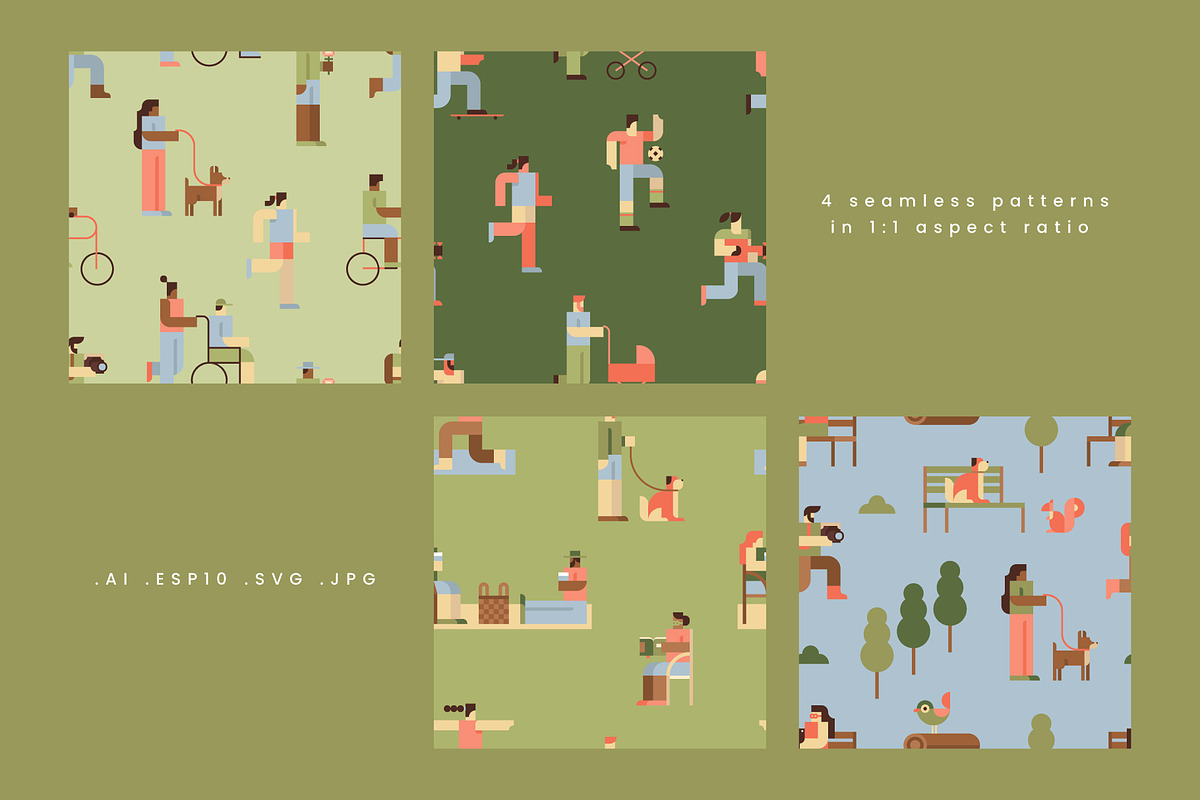 Geometric Life - Park Activities, a Person Illustration by Léo Alexandre (Photo 12 of 17)