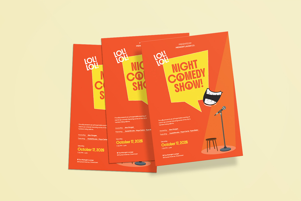 Night Comedy Show - Flyer, a Flyer Template by VUNIRA (Photo 3 of 3)