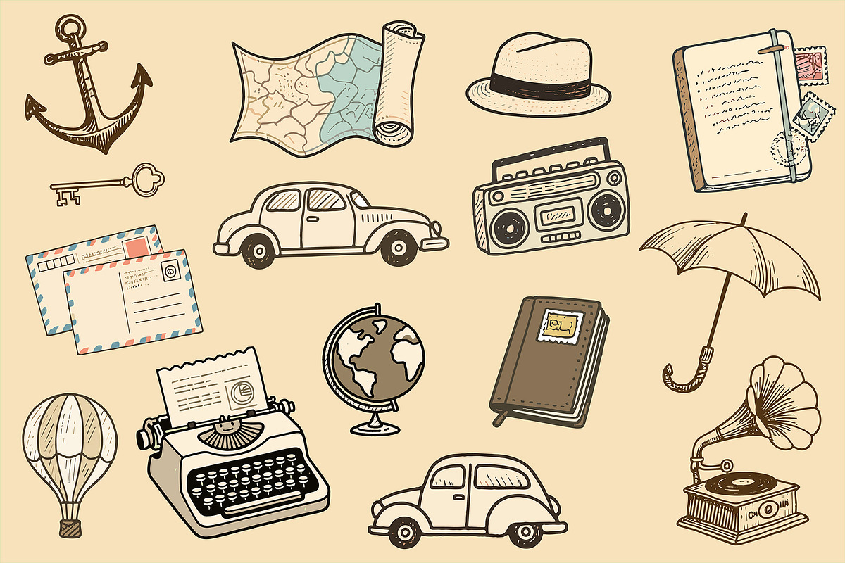 Vintage Travel Illustration Bundle, an Object Graphic by Housui Patterns (Photo 6 of 6)