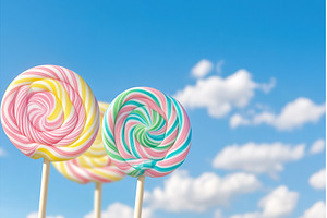 Colorful Lollipops Against a Sunny, a Nature Photo by Lermont51