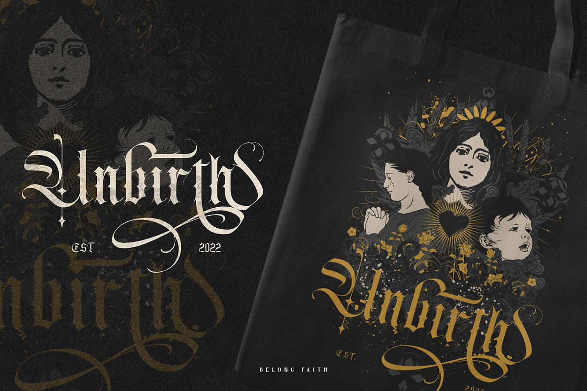 Belong Faith Typeface, a Blackletter Font by alit design (Photo 8 of 15)