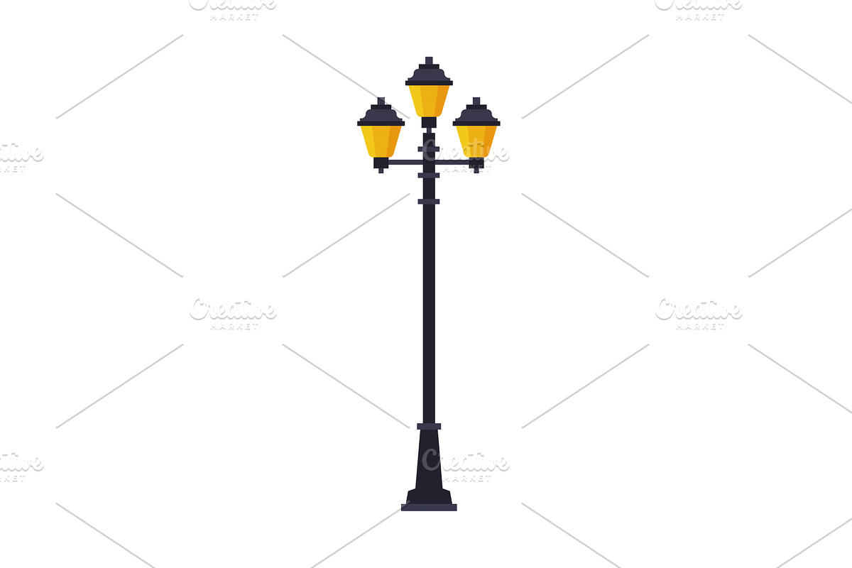 Retro Streetlights, Lamppost, Urban, an Object Illustration by TopVectors