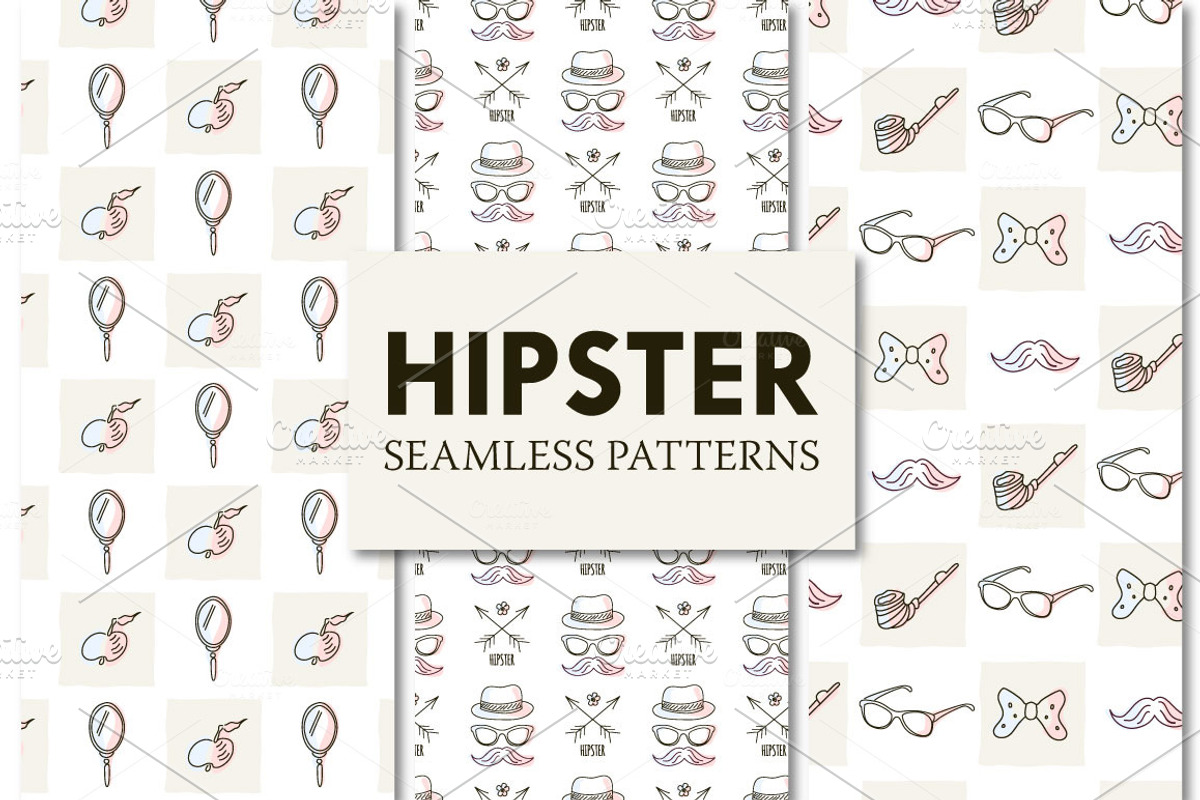 9 Hipster Seamless Patterns, a Pattern Graphic by Sunny Design (Photo 1 of 4)