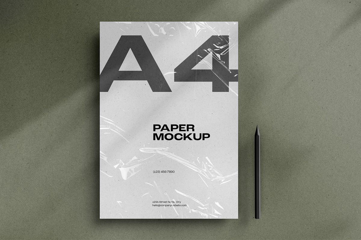 A4 Paper / Stationery Mockups 02, a Pens & Pencil Mockup by dpi (Photo 8 of 11)