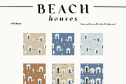Watercolor Beach houses clipart., an Object Illustration by ArtMaslyana (Thumbnail 7 of 8)