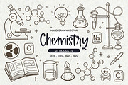 Chemistry Doodle Clipart Set, an Education Illustration by insemar (Thumbnail 1 of 4)