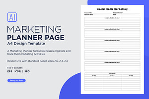 Social Media Marketing Planner Sheet, a Stationery Template by shahsoft
