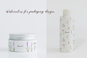 Garden Flowers. Watercolor Cliparts, a Decorative Illustration by Slastick (Thumbnail 6 of 10)
