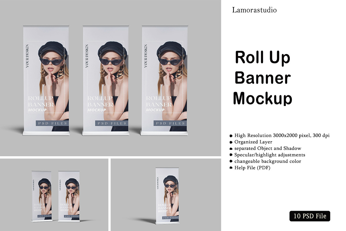 Roll Up Banner Mockup, a Print Template by lamorastudio (Photo 1 of 11)