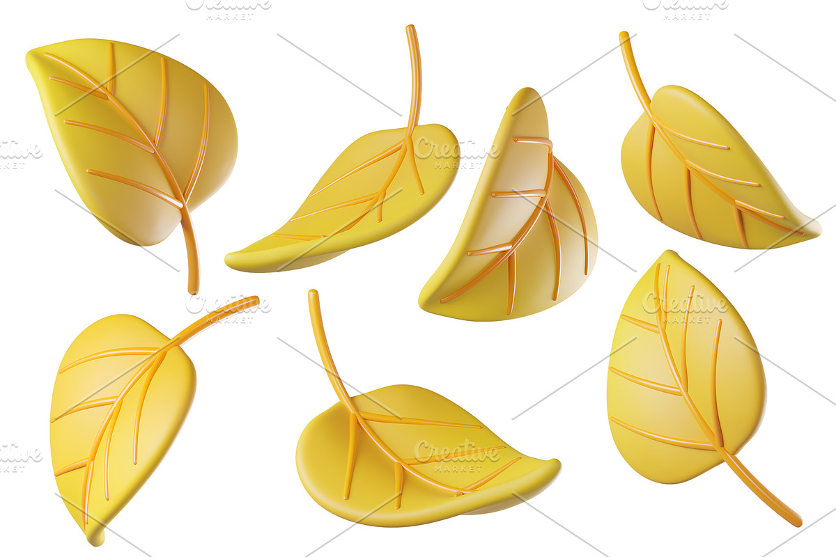 Cute 3D Autumn Leaves, a Plants & Tree 3D Model by Hannet (Photo 4 of 5)