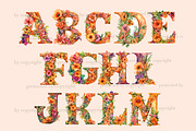 Alphabet Flowers Clipart, an Education Illustration by GlamArtZhanna (Thumbnail 2 of 7)