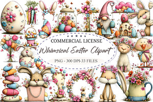 Whimsical Easter Clipart, an Illustration by designcity5