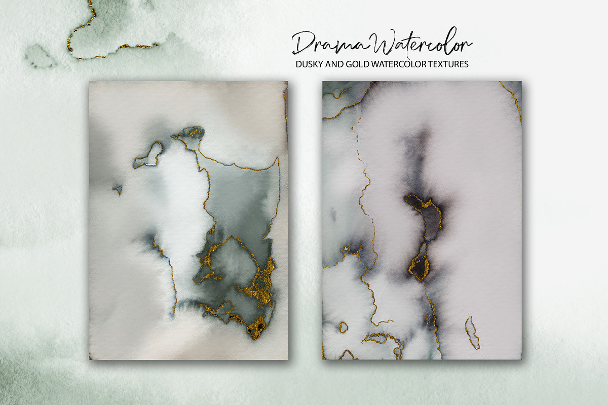 Dusky and Gold Watercolor Textures, a Texture Graphic by Marmoris.Arts (Photo 6 of 13)